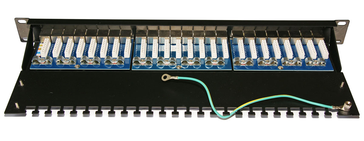 Cabeus PL-24-Cat.5e-SH-Krone IDC Патч-панель 19" 1U, 24 порта RJ-45, экран., 5e