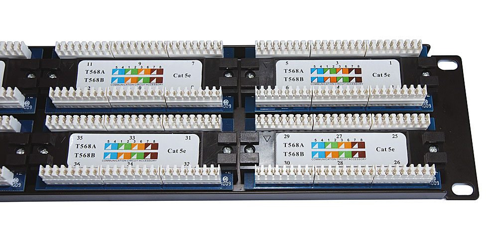 Cabeus PL-48-Cat.5e-Dual IDC Патч-панель 19" 2U, 48 портов RJ-45, 5e