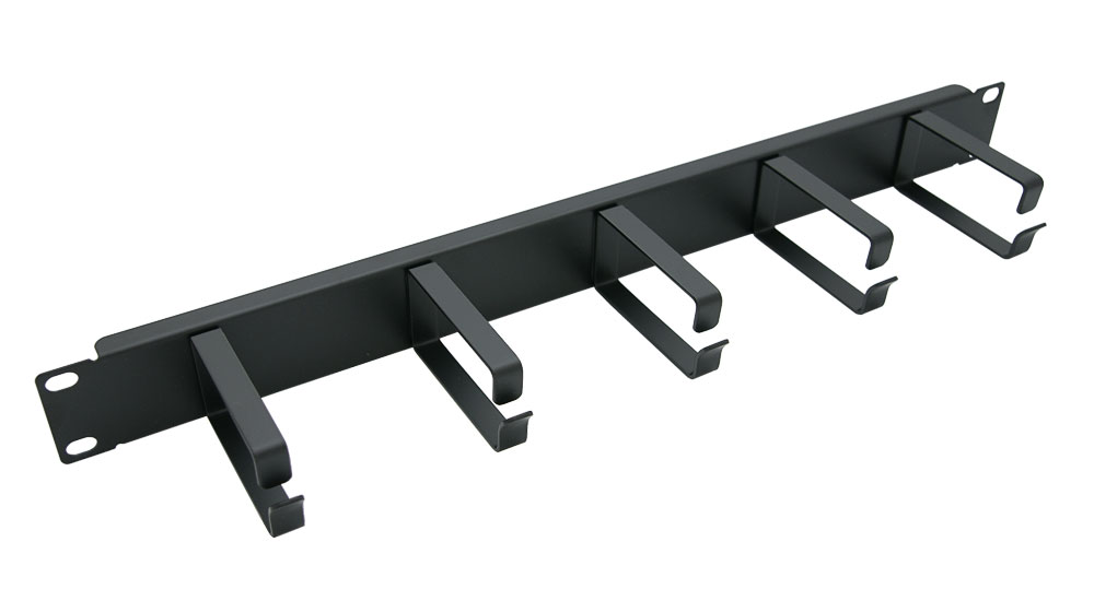 Cabeus JB08-1U-BK Кабельный органайзер горизонтальный 19" 1U, металл (7115c)