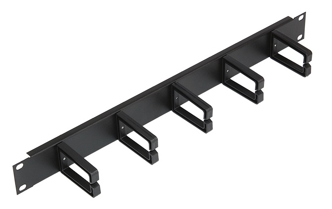 NMC-OP450-2 Кабельный органайзер 19", 1U, пластик. кольца, 60мм, черный (упак.2 шт.)