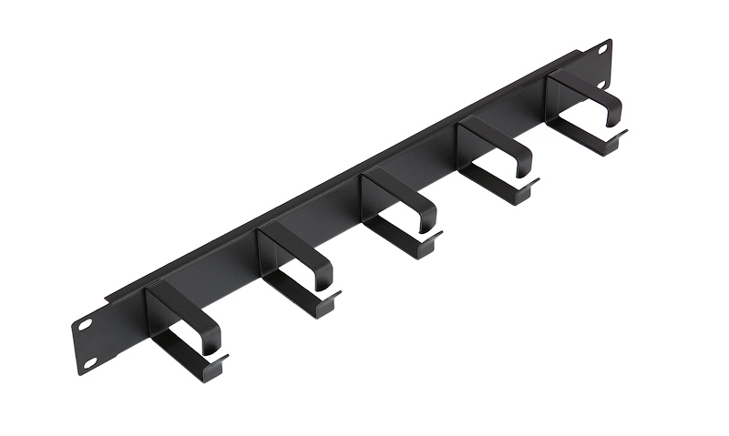 NMC-OK600-2 Кабельный органайзер 19", 1U, металл. кольца, 60мм, черный